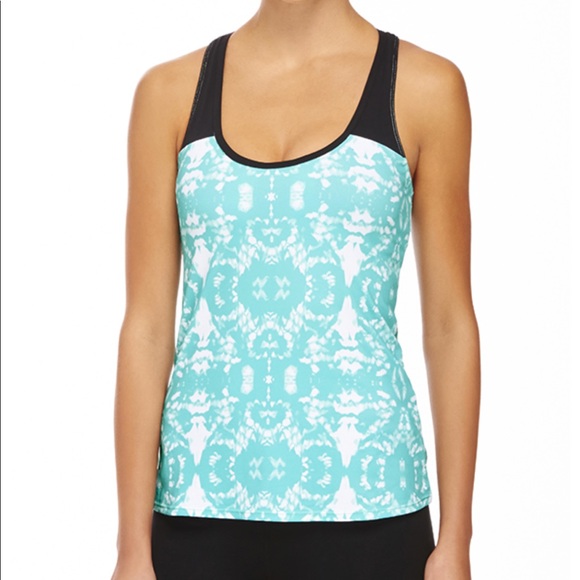 Fabletics Tops - Fabletics Zion tank teal white black size XXS